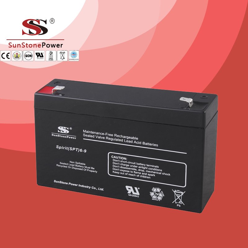  SPT Series 6V9AH Sealed Maintenance Free VRLA/SLA AGM Battery for UPS
